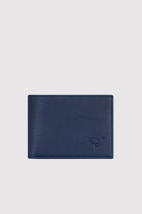 Zoozie Bags Cartera Azul Marino Hombre 100% Piel Genuina Elegante y Duradera para Uso Diario o Formal